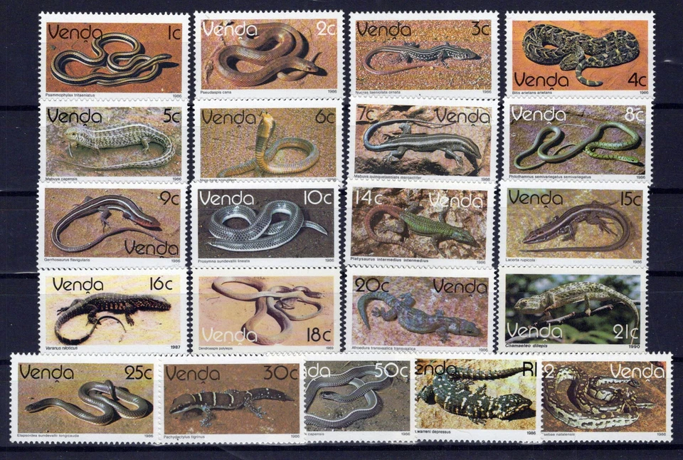 South Africa Venda 128-148 MNH Reptiles Snakes Lizards Zayix Stamps 0325S136M - Image 1 of 1