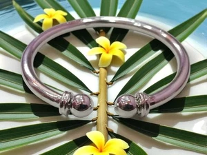 Thick Heavy Silver Bangle, 925 Sterling Silver Bangle, , Chunky Silver Bracelet, - Picture 1 of 4
