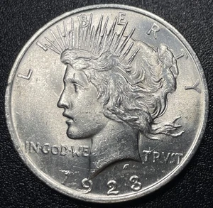 1923-p Peace Silver Dollar $1 Uncirculated Bright Coin - Picture 1 of 2