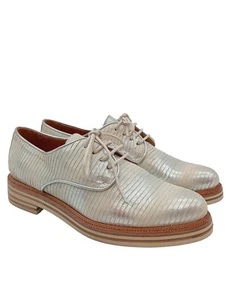 ZINDA Zapatos brogue Mujeres Flats Talla EU 36 color plata-blanco puro - Imagen 1 de 5