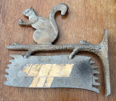 Letrero de bellota ardilla de metal vintage marcador postal nombre dirección hogar casa exterior Foto 1 de 4