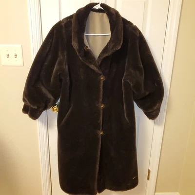 Gabardina reversible de piel sintética J Percy para Marvin Richards L marrón pequeño Foto 1 de 4