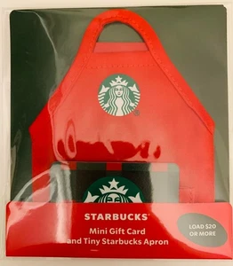 NEW 2025 STARBUCKS RED MINI BARISTA APRON HOLIDAY GIFT CARD - Picture 1 of 1