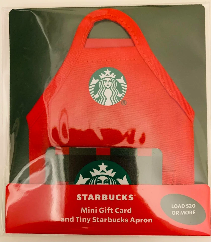 NEW 2025 STARBUCKS RED MINI BARISTA APRON HOLIDAY GIFT CARD - Image 1 of 1