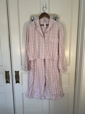 Victoria's Secret клетку укороченный верхний пижамы комплект женщин размер большой розовый классический новый с Ярлыками - Изображение 1 из 4