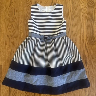 Vestido Bonnie Jean para niña sin mangas en capas bloques de colores y rayas cualquier ocasión 6 Foto 1 de 4