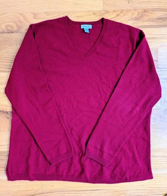 Geneva Cashmere Soft Red V-Neck Sweater Women's Size 3XL XXXL - Image 1 of 3