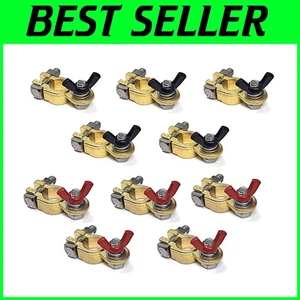 Durable Brass Battery Terminals for Boats and RVs - Includes Stainless Fasteners - Foto 1 di 4