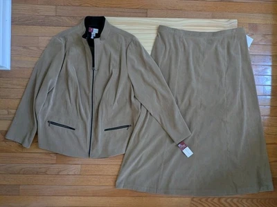 Nuevo-con-etiquetas orig. $96 18W gamuza-sensación falda traje, colección JM Mujer Foto 1 de 4