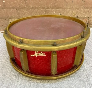 Vintage 60er Jahre Mastro Snare Drum - Red Sparkle / Gold - Bild 1 von 6
