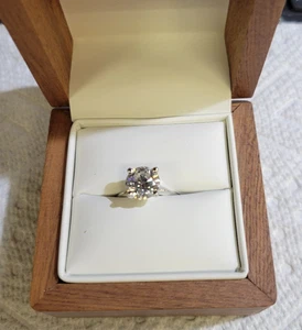 3.01 Ct Round Cut Lab Created Diamond Engagement Ring 14kt White Gold~D VVS2~ - Picture 1 of 6