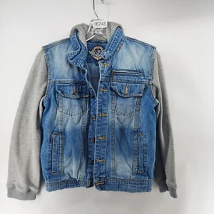 urban republic denim jacket boys size large 14-16 blue pockets metal buttons - Picture 1 of 8