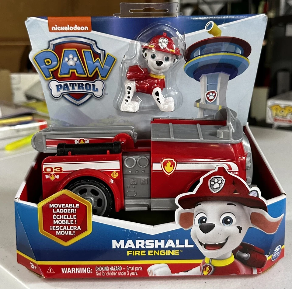 Nickelodeon Paw Patrol - Marshall 2 Inch Figure & Fire Engine Vehicle Truck Toy