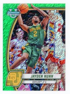2024 Bowman Chrome Jayden Nunn 1st Green Shimmer Refractor | Baylor Guard Card - Picture 1 of 2
