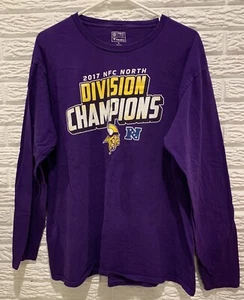 2017 NFC North Division Champions T-Shirt, MN Vikings, Fanatics, XL *Writing - Picture 1 of 5