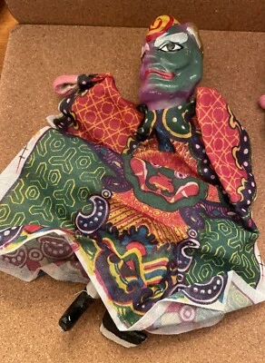 Taiwanese Hand Cloth Bag Puppet Vintage Mid Century Asian Doll Taiwan 10” - Photo 1/4