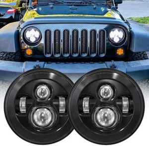 7’’ Round LED Headlights Replacement, Compatible with Jeep Wrangler JK TJ LJ CJ - Picture 1 of 6