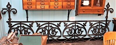 Antique 1871 CAST IRON CRESTING Fencing Detroit Old City Hall Salvage 10' Long • 1560$
