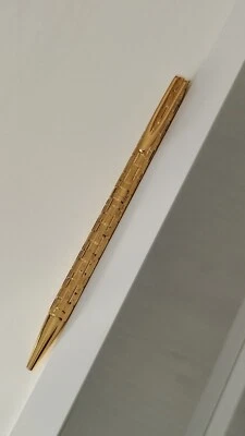 Stylo Bille Waterman CF Modèle Crocodile Plaqué Or 18K Goldplated Ballpoint Pen  - Photo 1/4