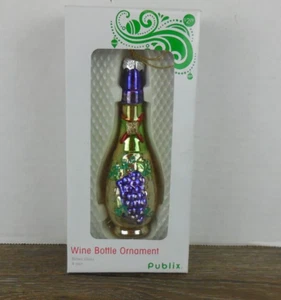 Publix mundgeblasenes Glas WEINFLASCHE ORNAMENT 4 Zoll in OVP - Bild 1 von 4