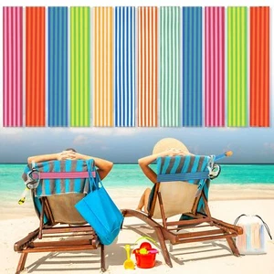 12 Pcs Christmas Beach Towel Bands for Beach Chairs Towel Clips Lounge Beach ... - Picture 1 of 7