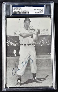 Vic Wertz Signed Detroit Tigers Photo Postcard 4x All Star - Died 1983 + PSA/DNA - Picture 1 of 2