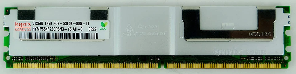 Hynix 512MB 4Rx8 PC2-5300F-555-11 HYMP564F72CP8N3-Y5 Lot of 4 - Image 1 of 1