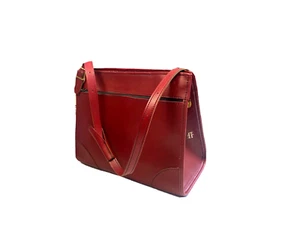 Bolso de Viaje Hartmann Equipaje De Colección Raro Cuero Rojo Forrado Llevar al Hombro - Imagen 1 de 12