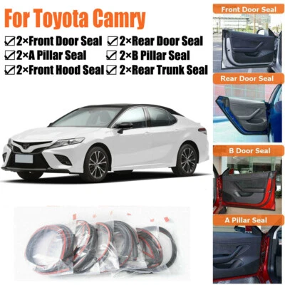 Tiras de sellado de goma para puerta kit de reducción de ruido del viento corriente de clima para Toyota Camry Foto 1 de 4