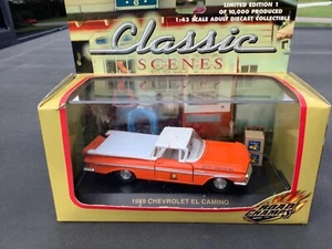 1999 Road Champs 1:43 Classic Scenes 1959 Chevy El Camino- Orange- Sunkist- NIP - Picture 1 of 3