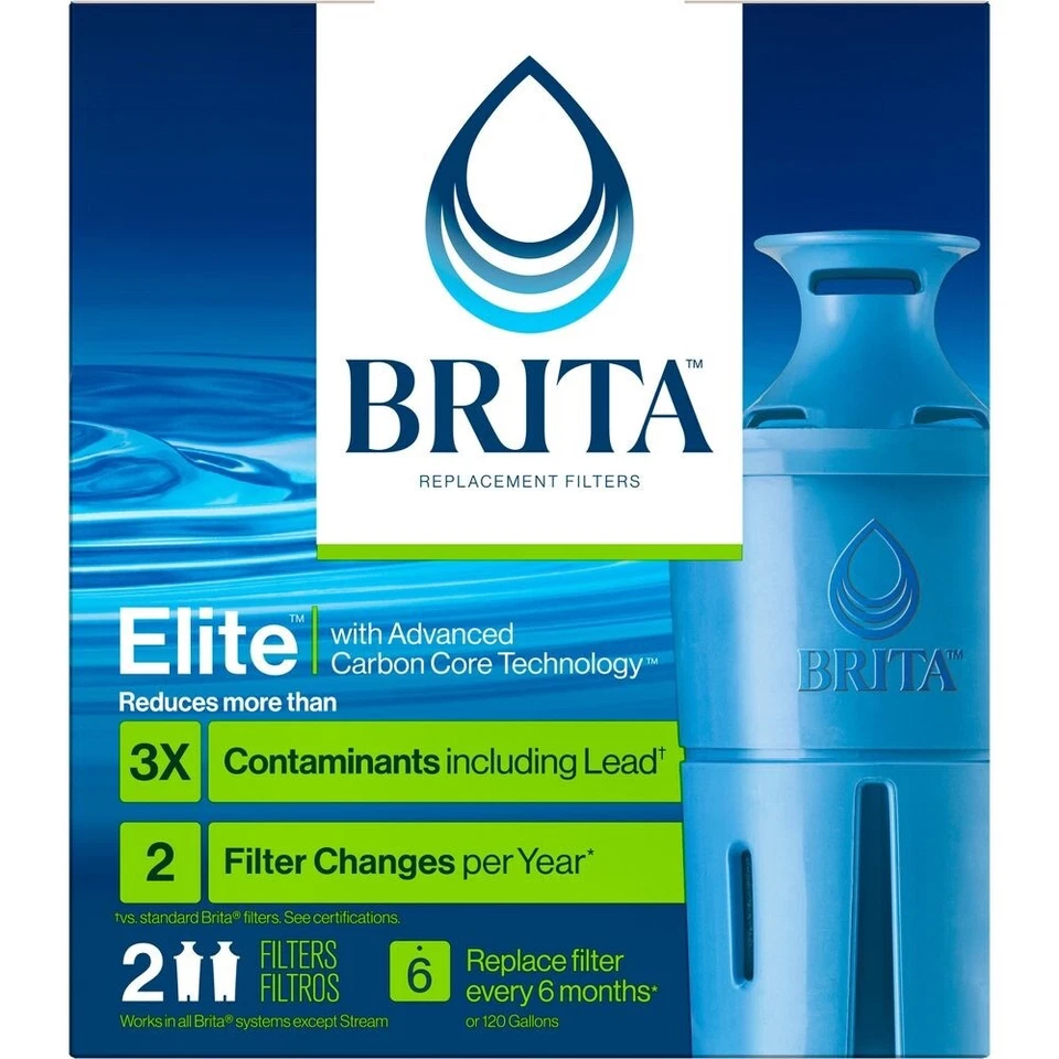 BRITA Elite Replacement Filters 2 Filters (BRAND NEW FACTORY SEALED IN BOX) - Image 1 of 3