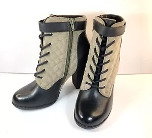 Call it Spring Women's Acirari Black & Tan Leather Lace up Military Boot UK 6 - Picture 1 of 16