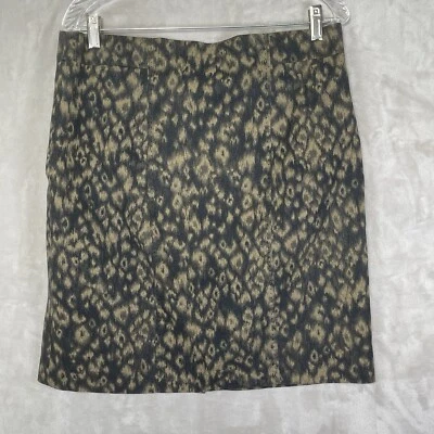 Falda de animal Tahari Petites para mujer L/XL 34" cintura recta forrada negra y dorada Foto 1 de 4