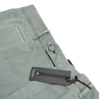 Pantalones chinos/informales Zanella nuevos con etiquetas talla 34 Paolo verde espuma de mar lisa EE. UU. Foto 1 de 4