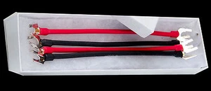 DH Labs Silver Sonic 8 inch Speaker Jumper Cables with Silver Spades - Picture 1 of 1