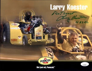 Footloose Larry Koester Signed Penzoil Tractor Pulling Champ 8.5x11 Photo JSA #5 - Picture 1 of 2