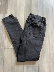 Girls High-Rise Skinny Jeans Art Class Black Size 14 Distressed Holes - Picture 1 of 4