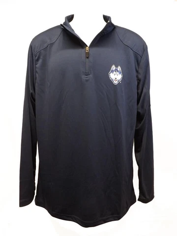 New UCONN Huskies Adult Mens Sizes M-L-XL-2XL Navy 1/4 Zip Jacket Cover