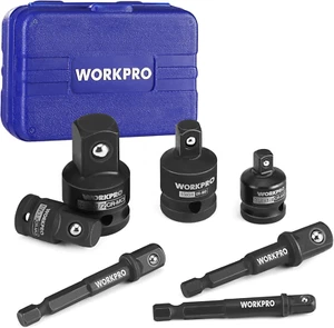 7 Pieces Impact Socket Adapter Set, Includes 3 Pieces 1/4" Hex Shank Drill Exten - Picture 1 of 12