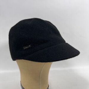 KANGOL Cap Hat Adult Medium Colette Wool Blend Felt Military Army Black NEW