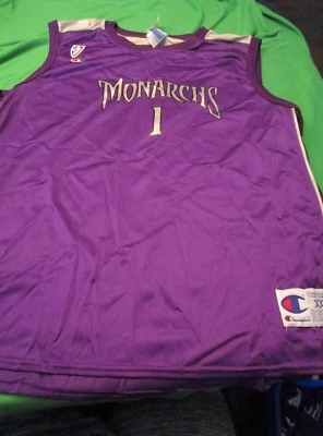 NEW VINTAGE CHAMPION  WNBA WOMENS #1 SACRAMENTO MONARCHS JERSEY PURPLE XL - Image 1 of 2