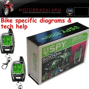 SPY 5000 MOTORBIKE MOTORCYCLE ALARM & IMMOBILISER 2 WAY LCD PAGER REMOTE START - Picture 1 of 4