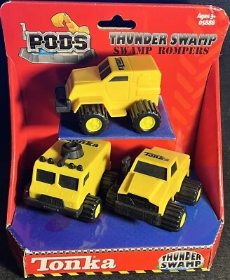 Tonka '08 PODS THUNDER SWAMP MAMELUCOS Juego 2 Camiones Amarillos ¡Nuevo en Caja! Foto 1 de 4