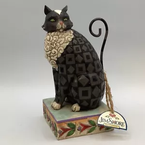 Figura de gato con etiquetas Jim Shore 2006 Heartwood Creek LUCKY 4007498 - Imagen 1 de 8