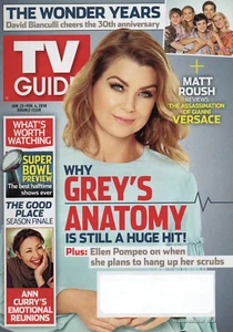 TV GUIDE January 22 2018 Ellen Pompeo Grey's Anatomy Allison Janney Anna Faris - Picture 1 of 3