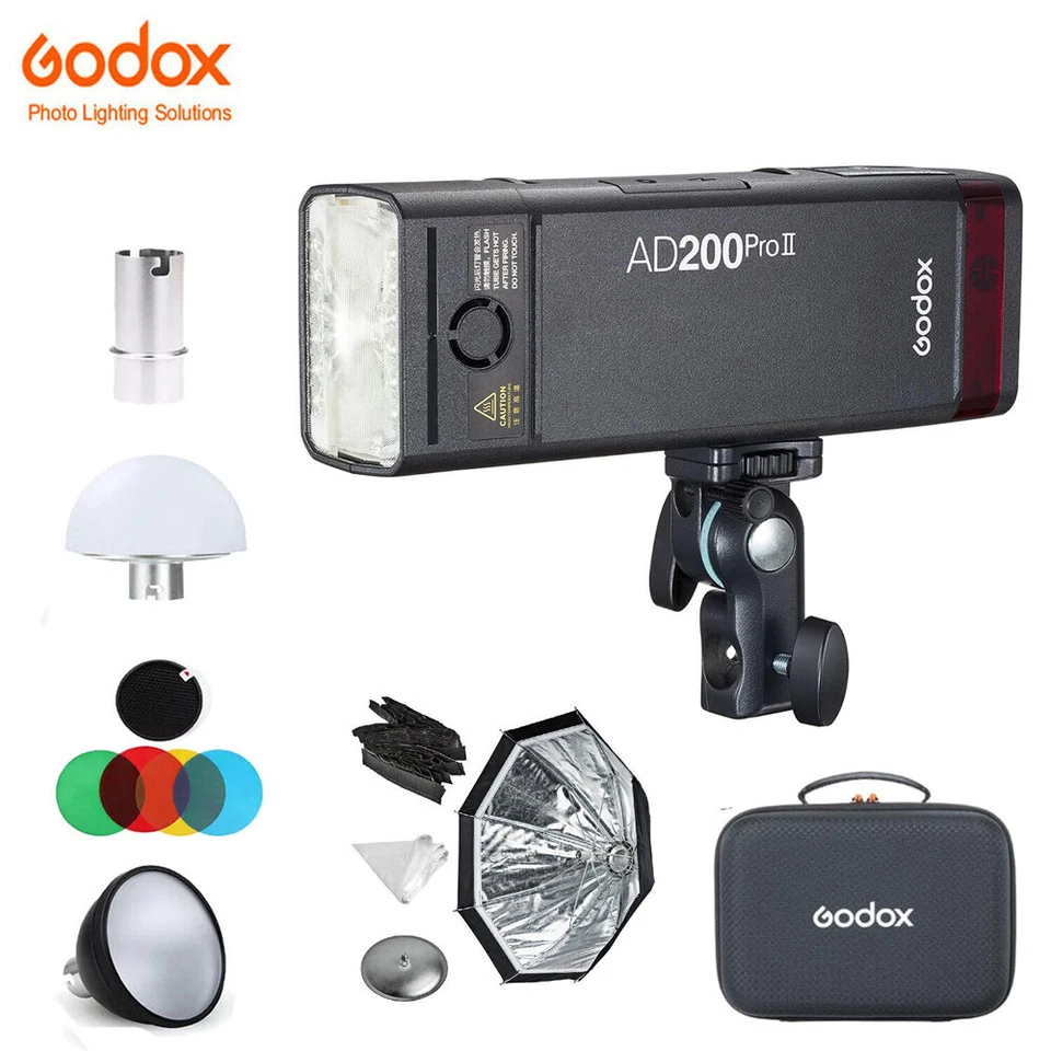 2 X Godox AD200ProII TTL 2 4G Drahtlose Taschenblitz X3 Auslöser Olympus/Pana