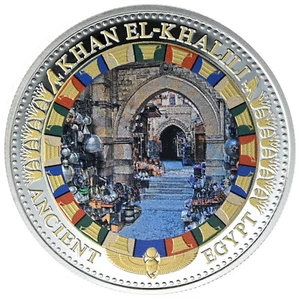 SOLOMON ISLANDS $2 2016 Silver Proof Ancient Egypt Famous Bazaar Khan El-Khalili - Picture 1 of 2