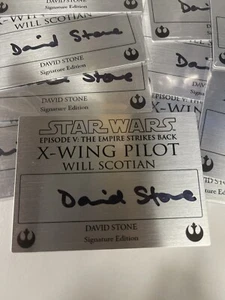 Targa pilota Star Wars B X-wing pietra di David targa autografata - Foto 1 di 2