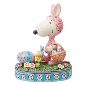 Jim Shore Easter Hoppyness - Snoopy & Woodstock Easter 6014343 Peanuts 2024 - Picture 1 of 4