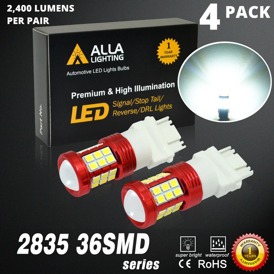 Conjunto de 4.3157 lâmpadas traseiras de freio LED brancas para 2007-2013 Chevy Silverado 1500 - Imagem 1 de 4